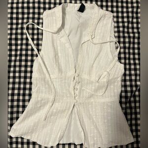 White Button-Up Top